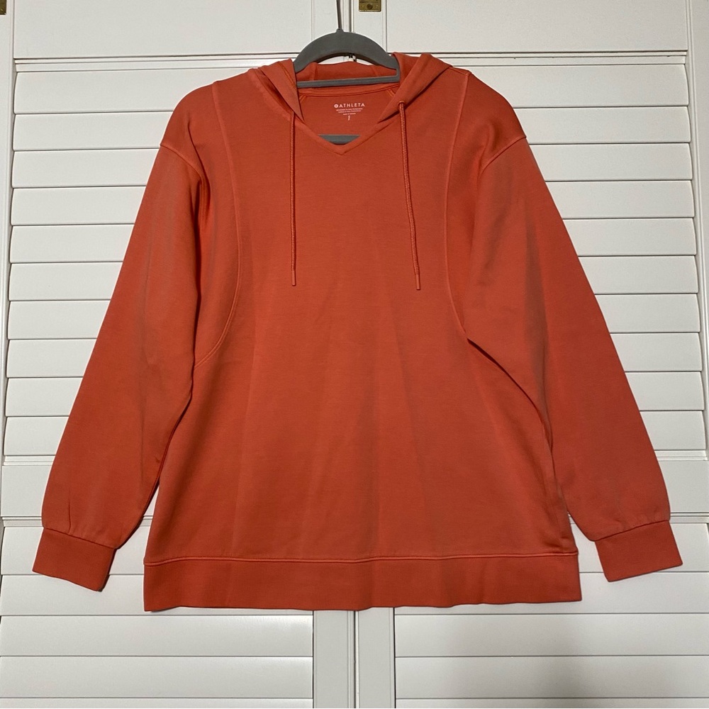 Athleta Sundown Alliance Hoodie Orange Size Small Lightweight Oversized - Picture 2 of 10